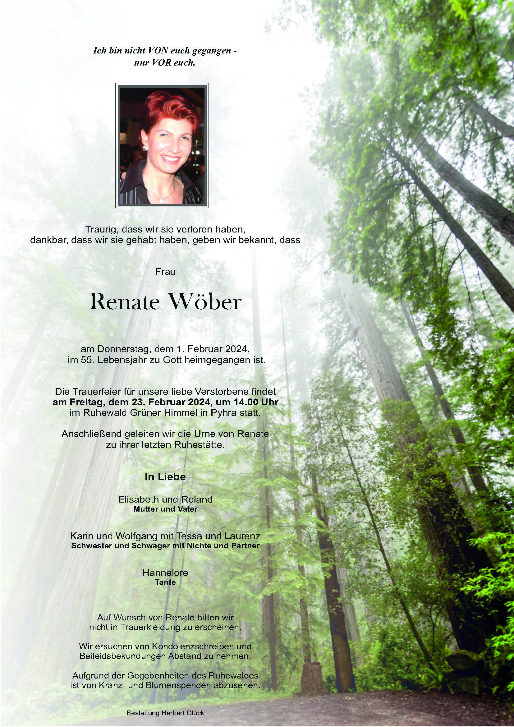 Sterbefall Renate Wöber