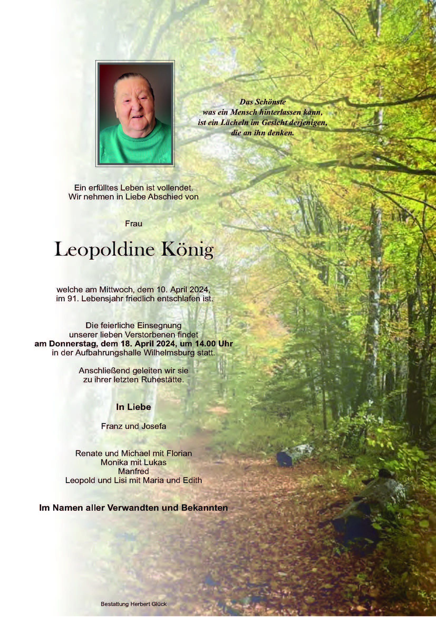 Sterbefall Leopoldine König