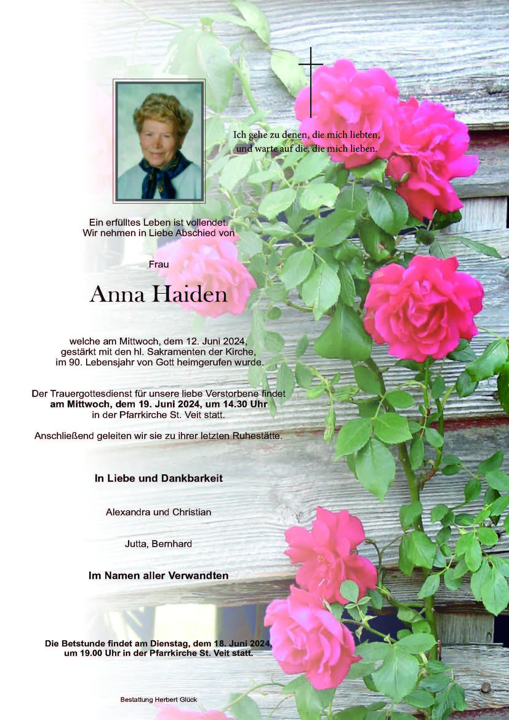 Sterbefall Anna Haiden