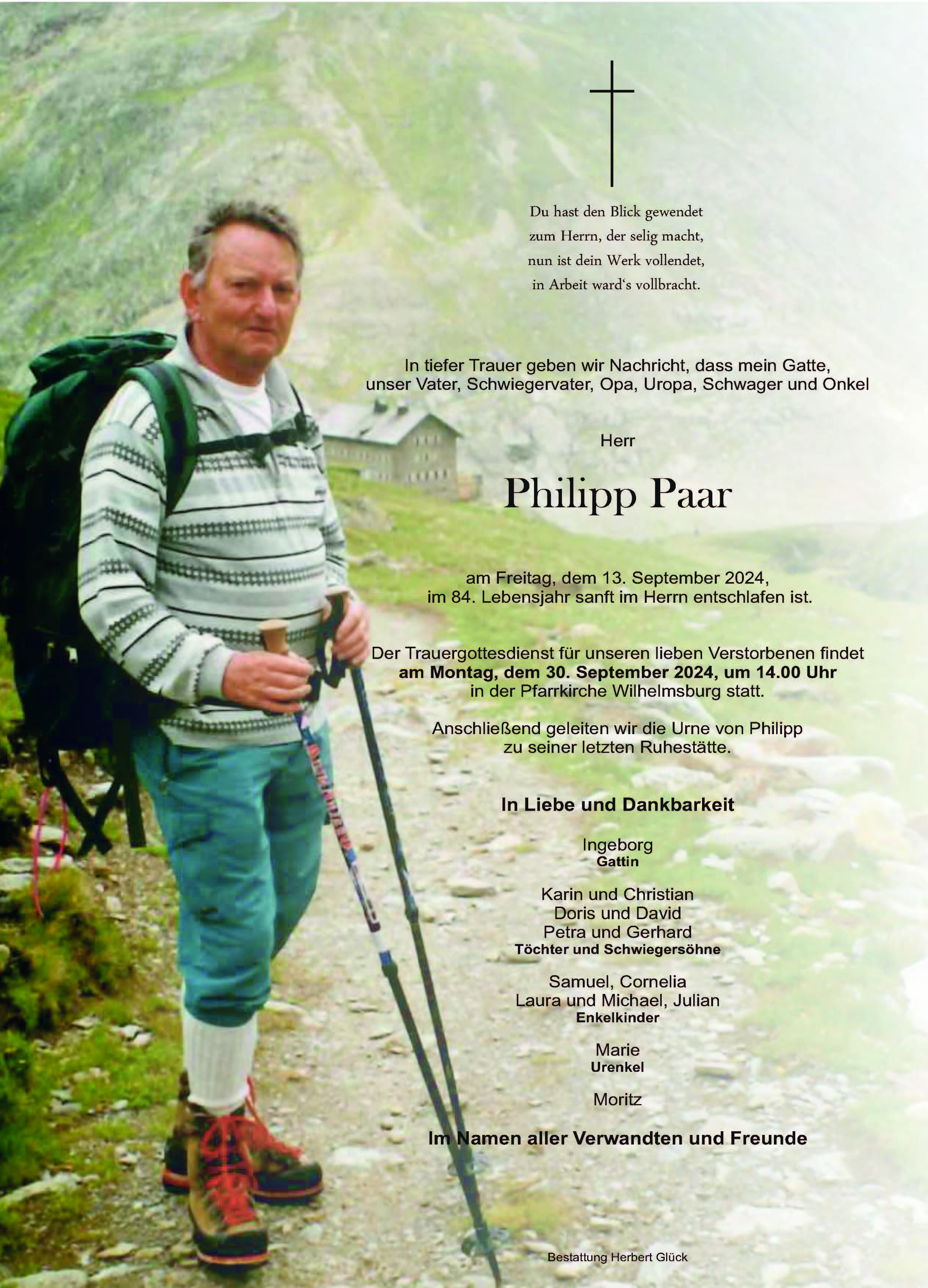 Sterbefall Philipp Paar