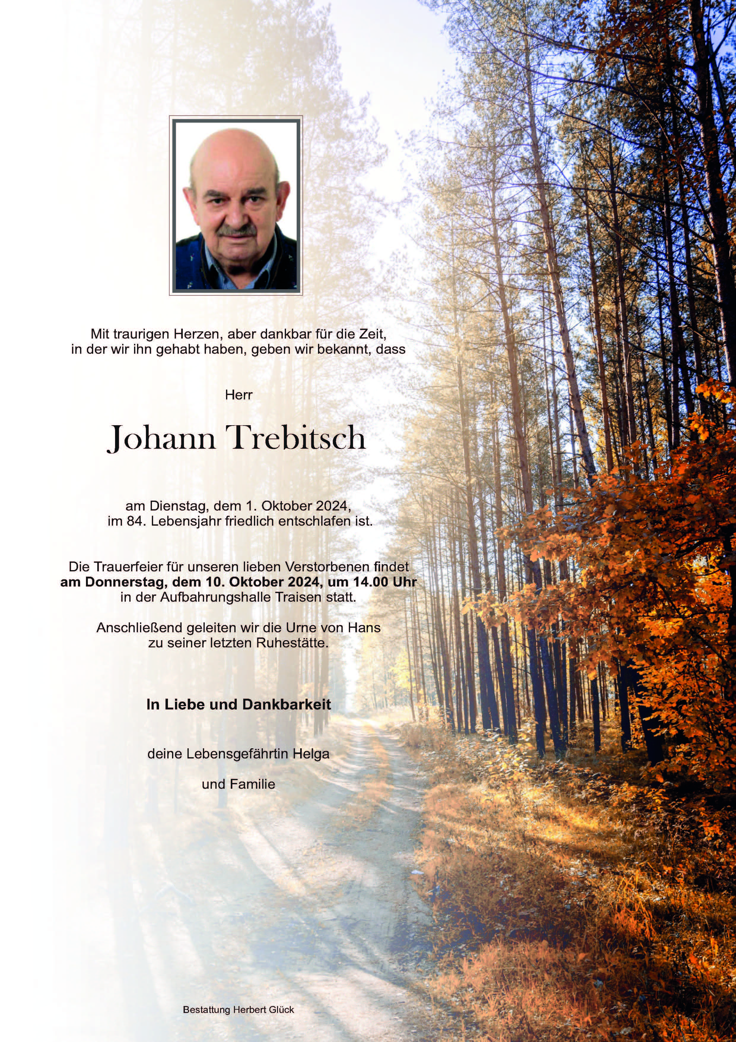 Sterbefall Johann Trebitsch