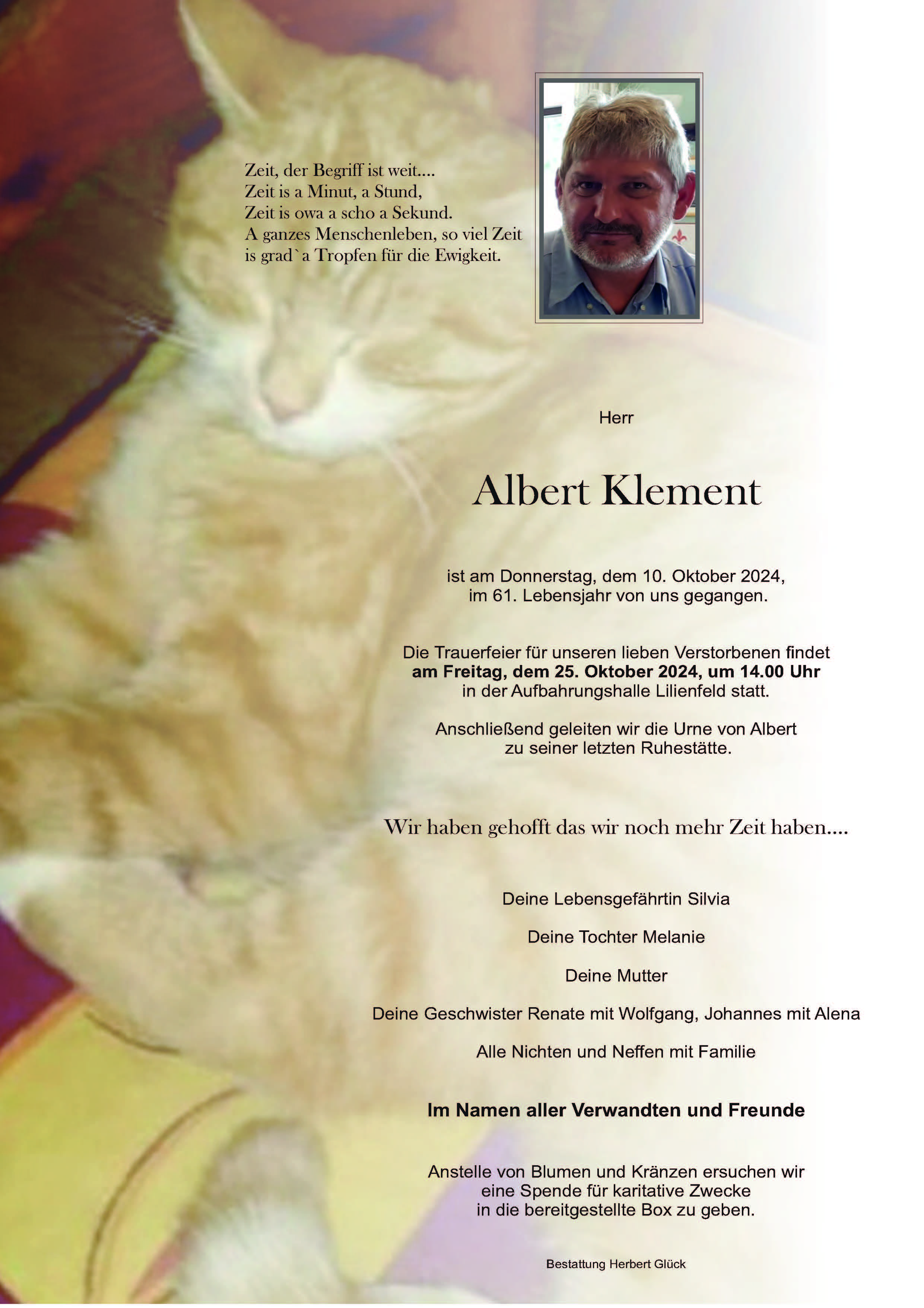 Sterbefall Albert Klement