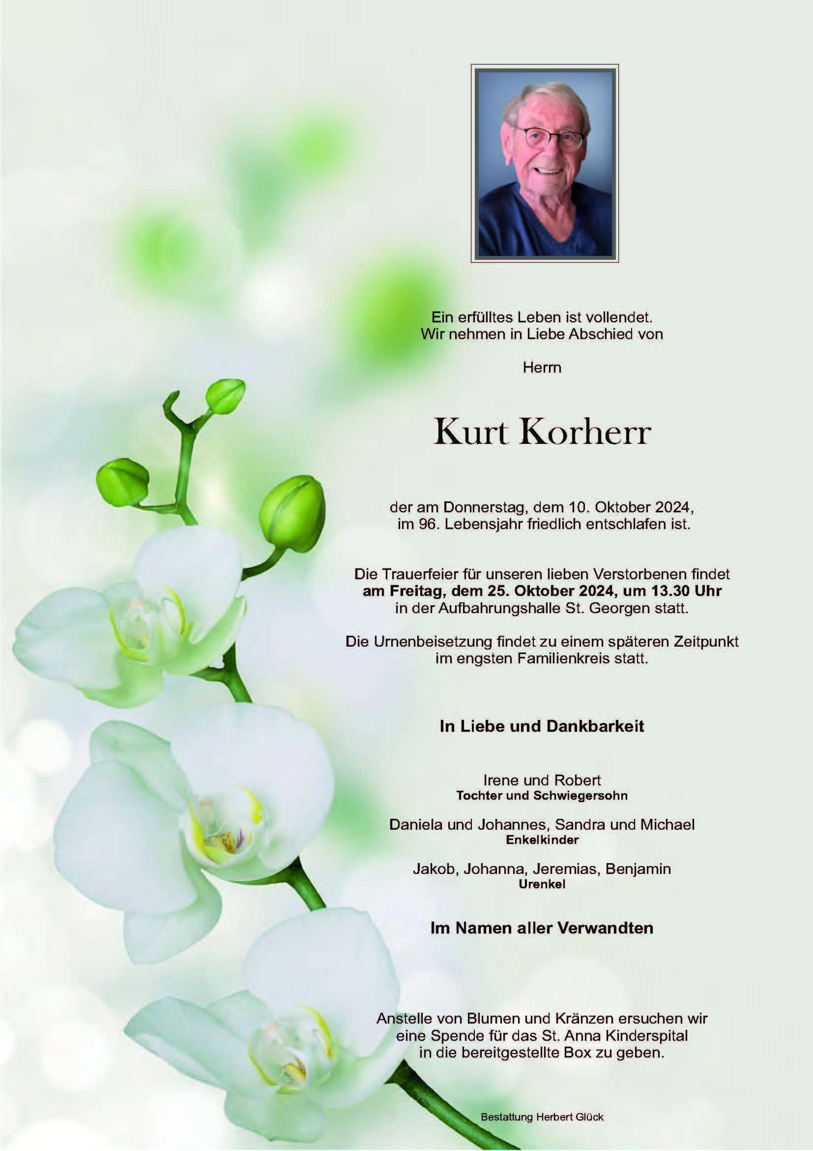 Sterbefall Kurt Korherr