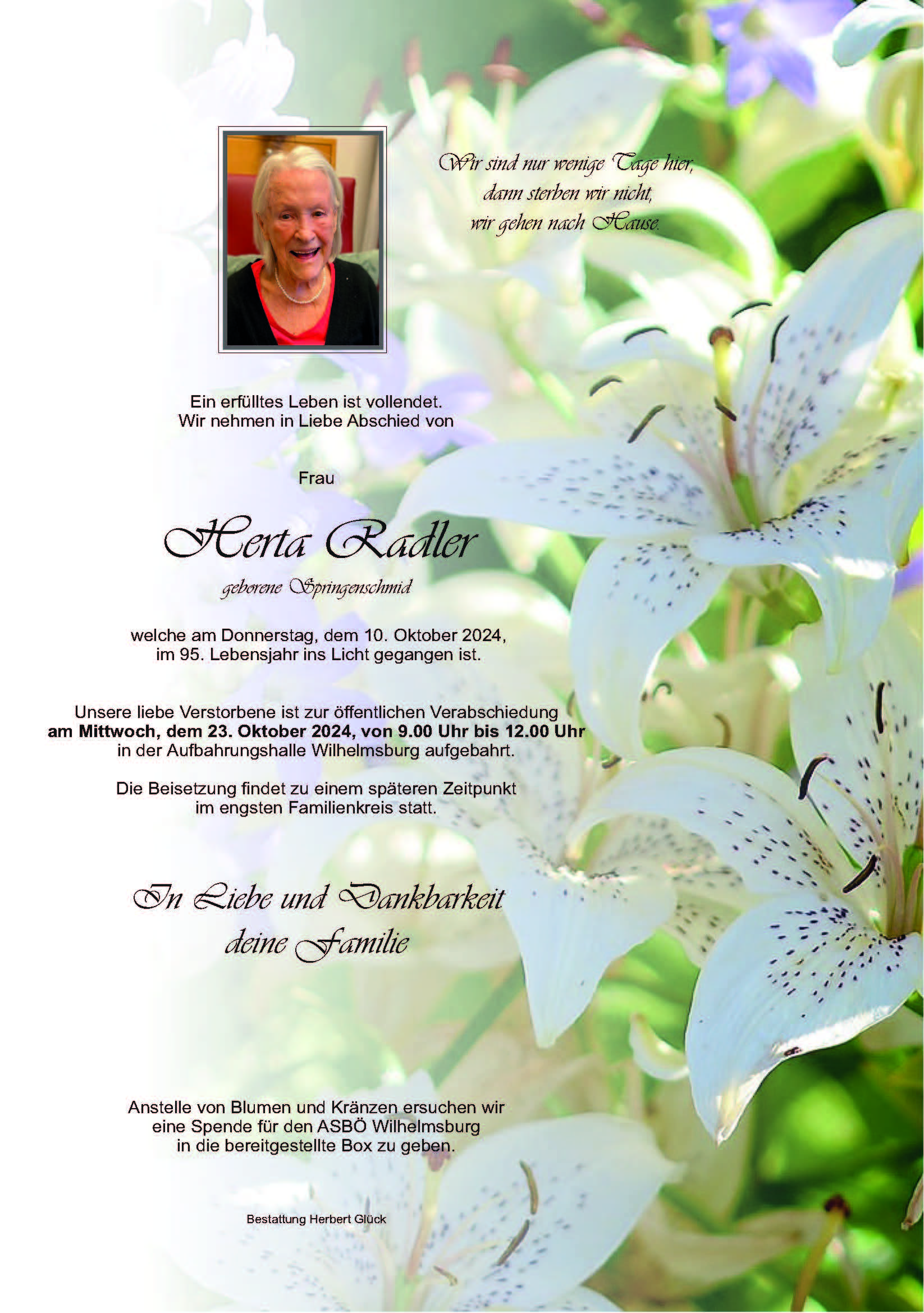 Sterbefall Herta Radler