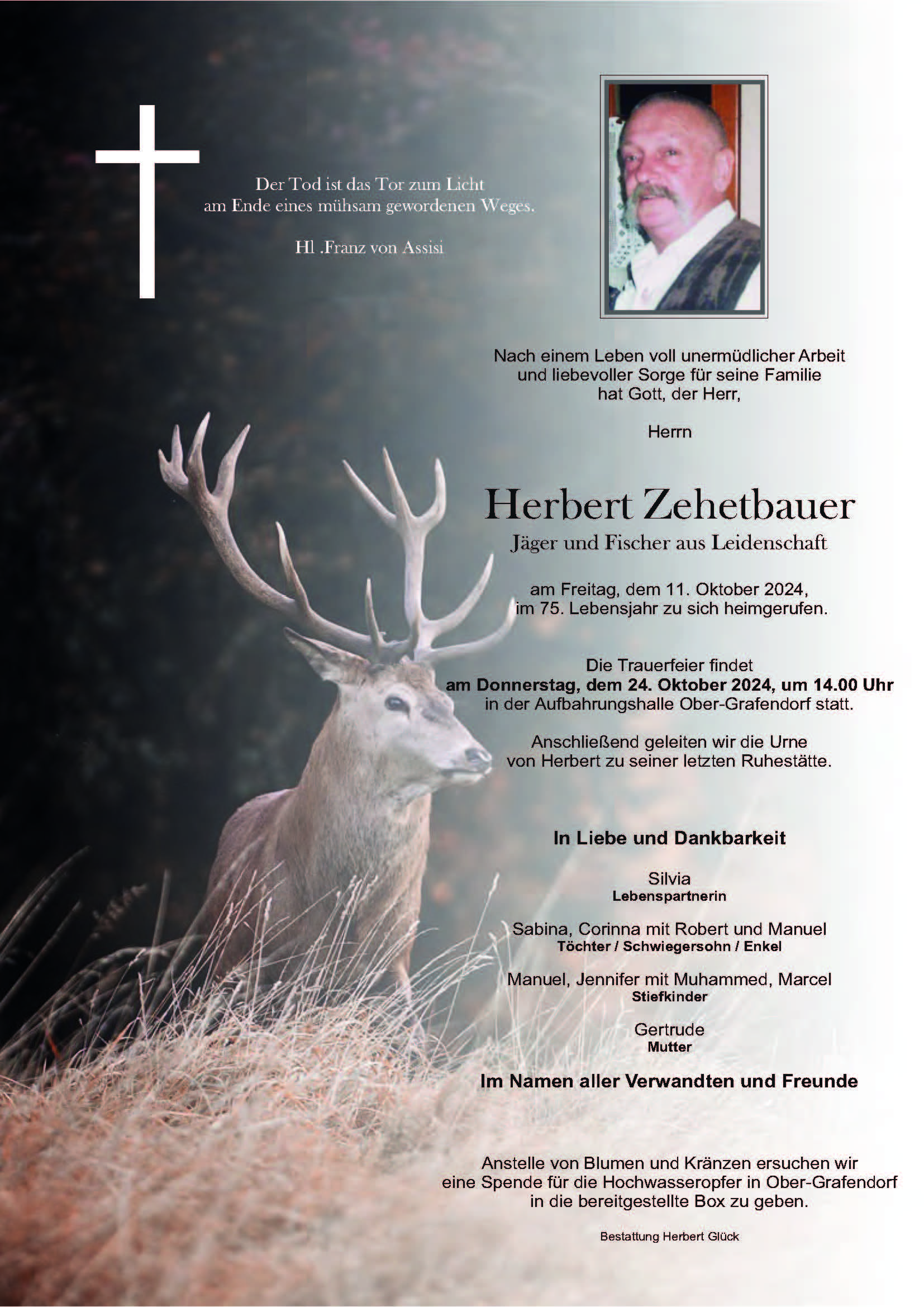 Sterbefall Herbert Zehetbauer