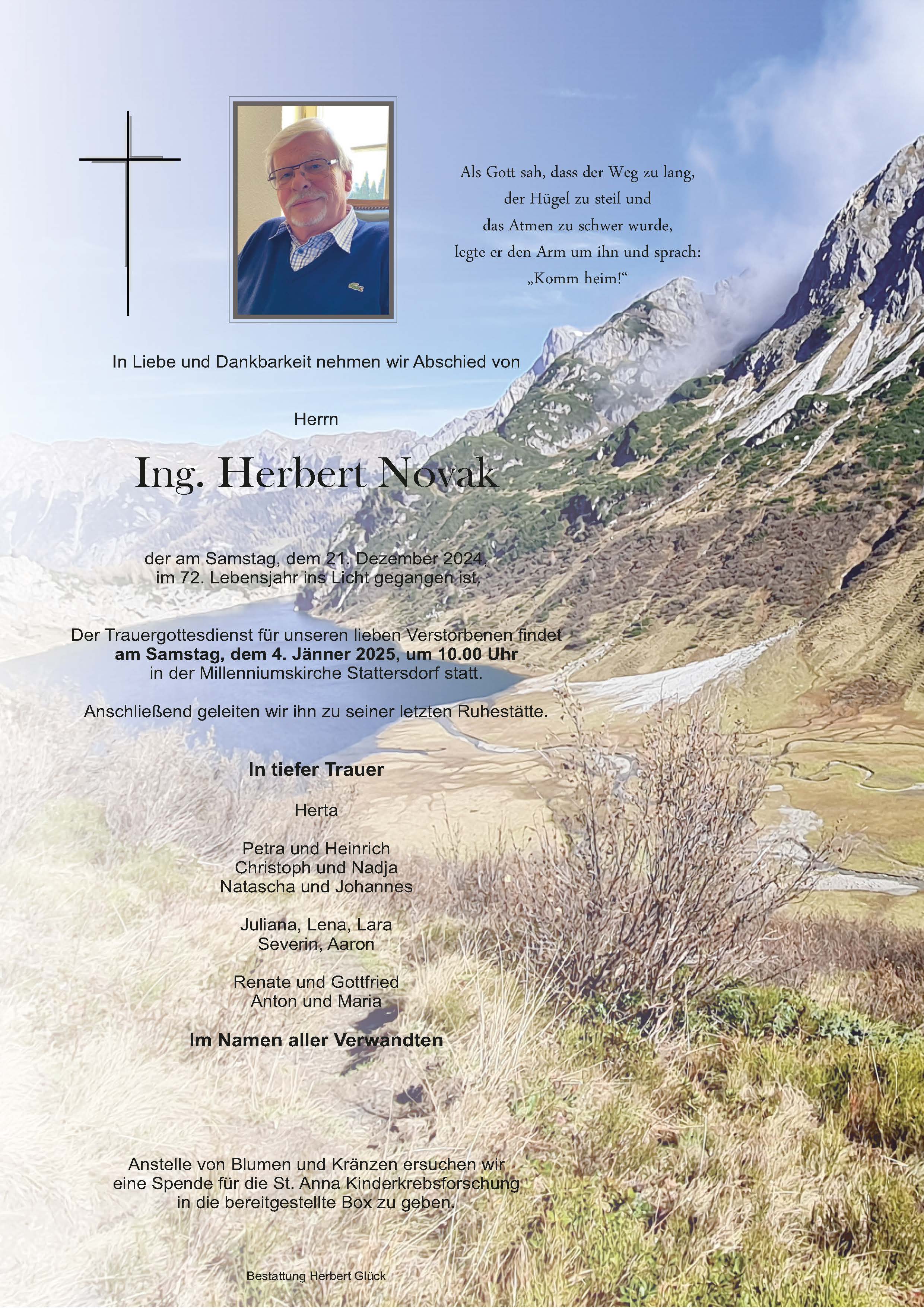 Sterbefall Herbert Novak