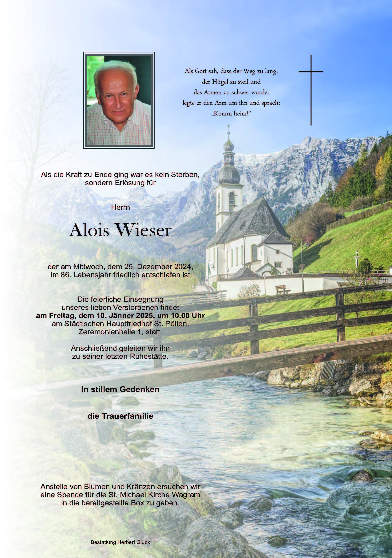 Sterbefall Alois Wieser