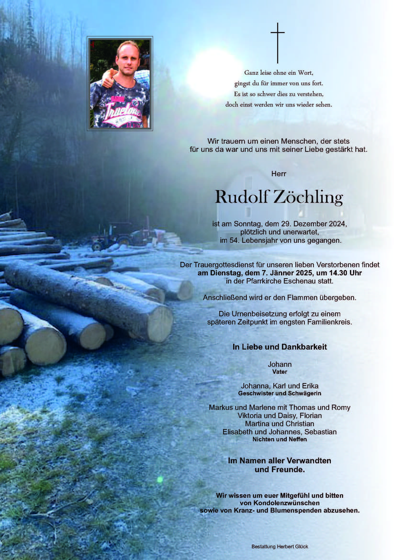 Sterbefall Rudolf Zöchling