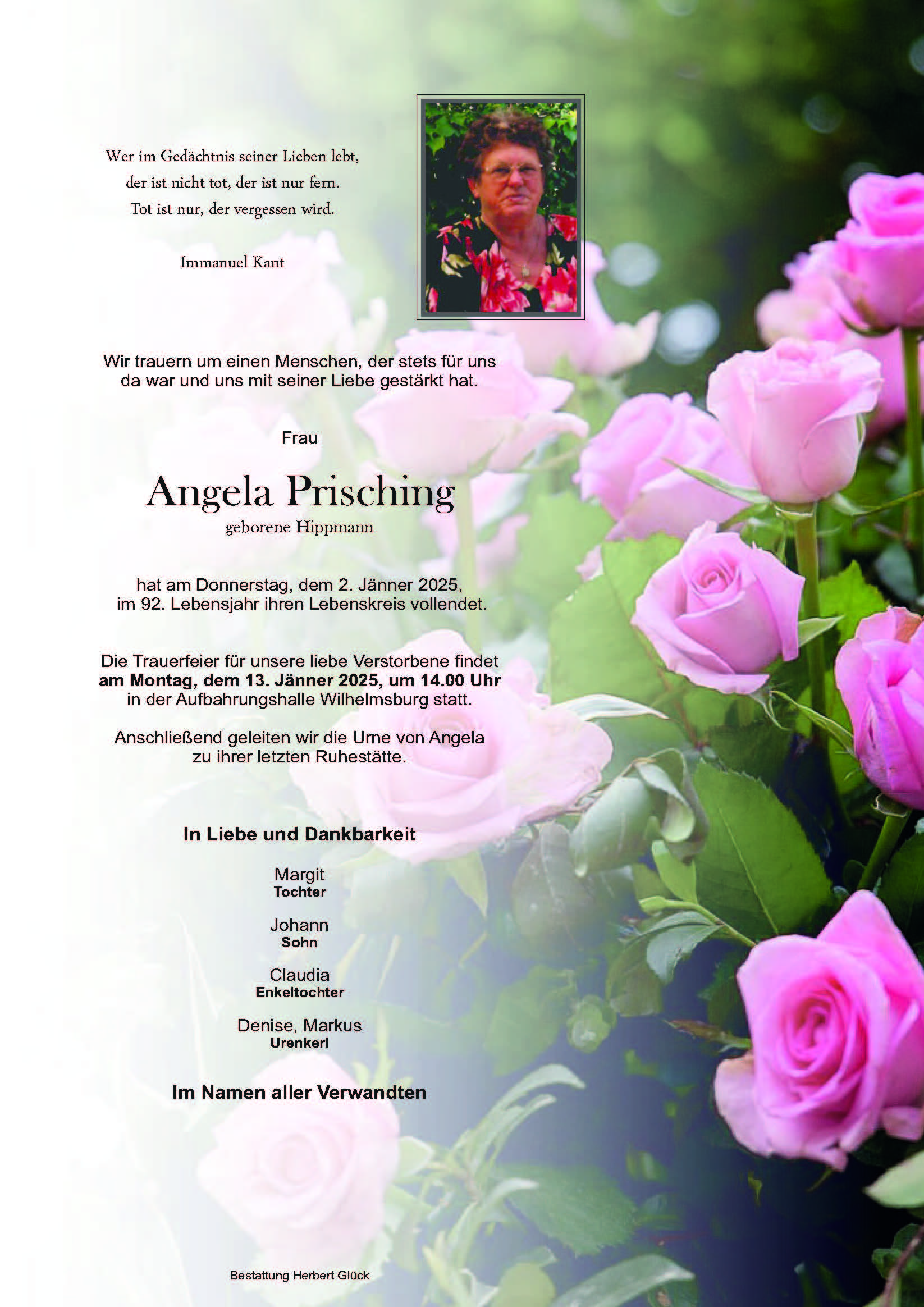 Sterbefall Angela Prisching