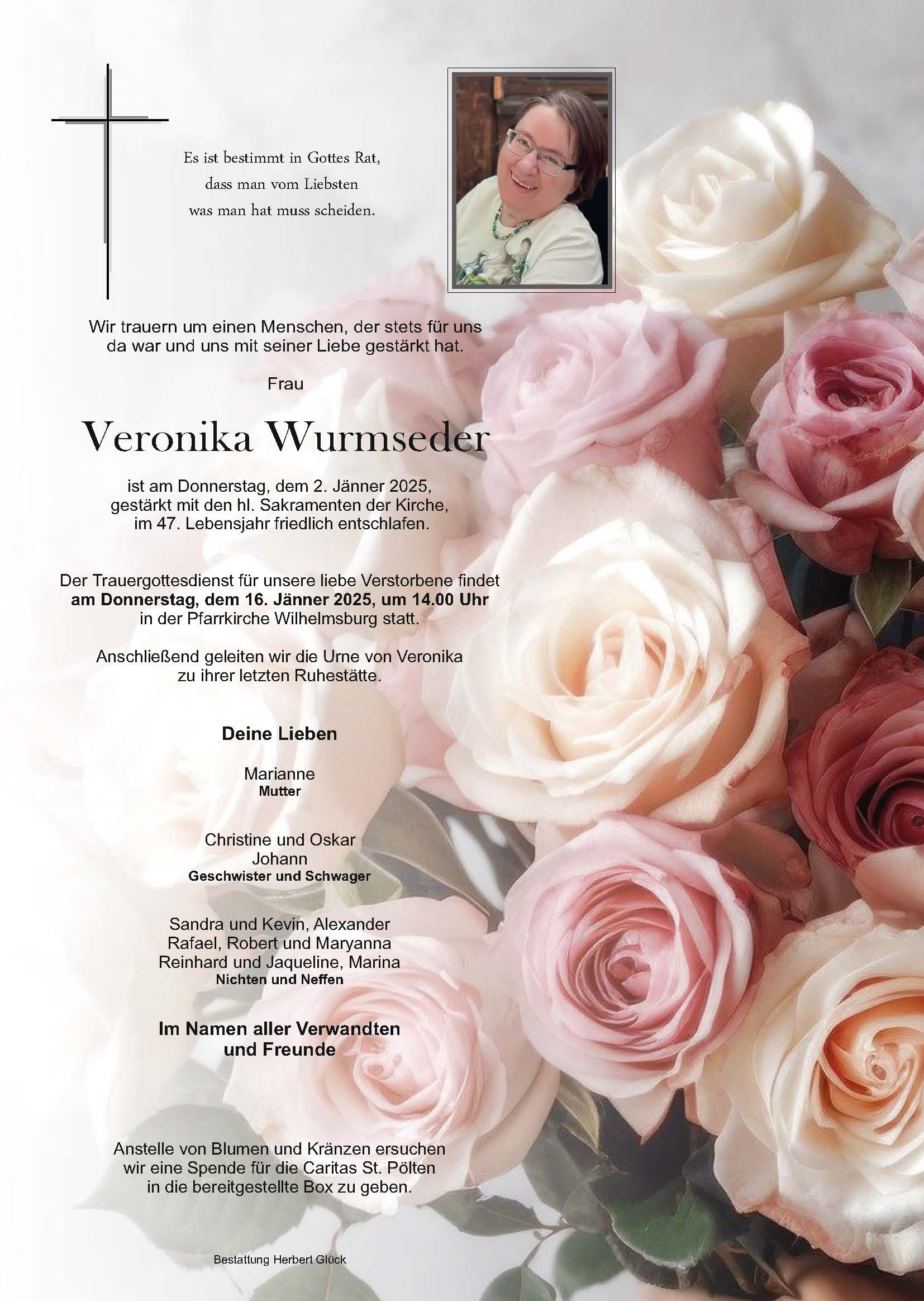 Sterbefall Veronika Wurmseder
