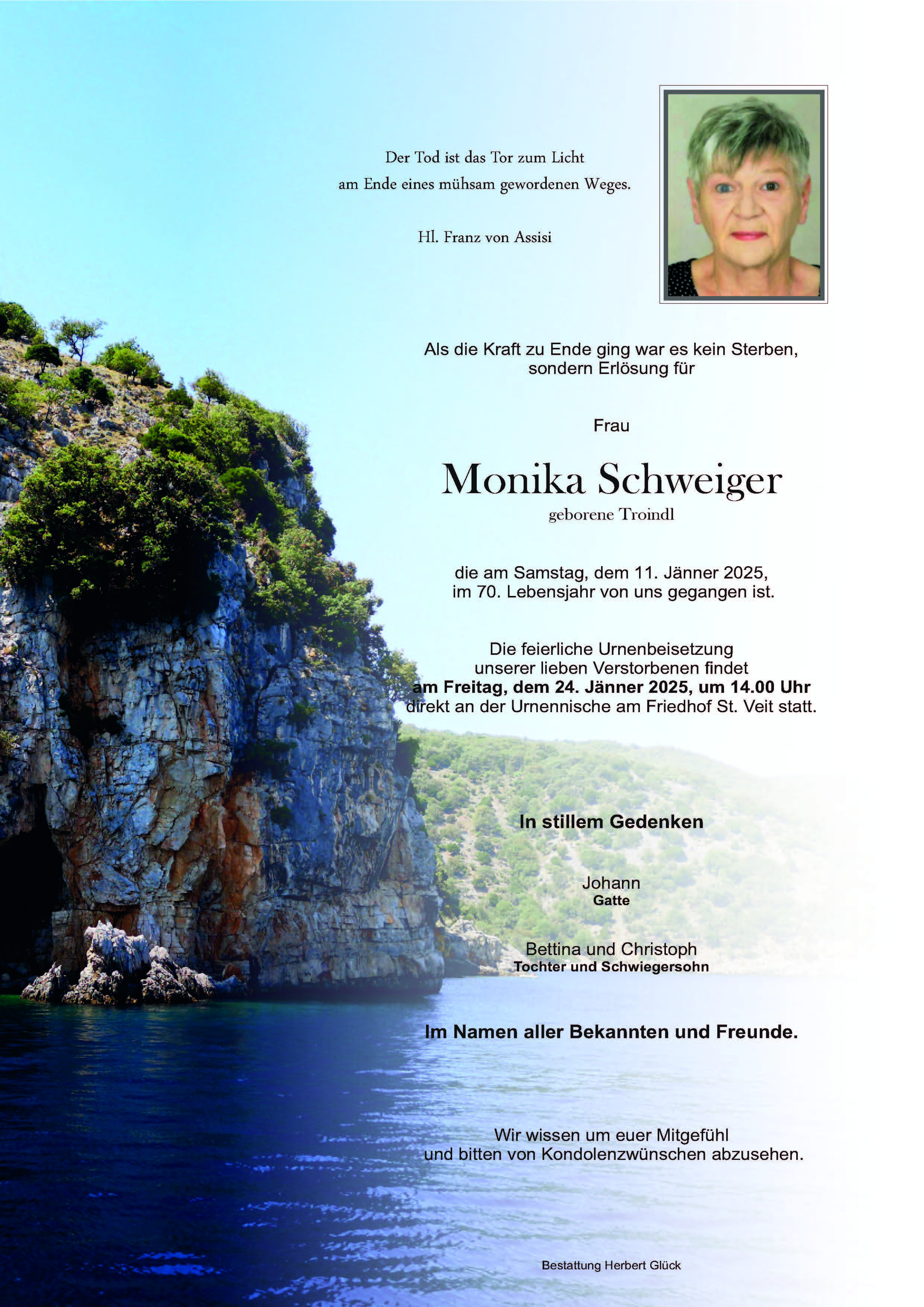 Sterbefall Monika Schweiger