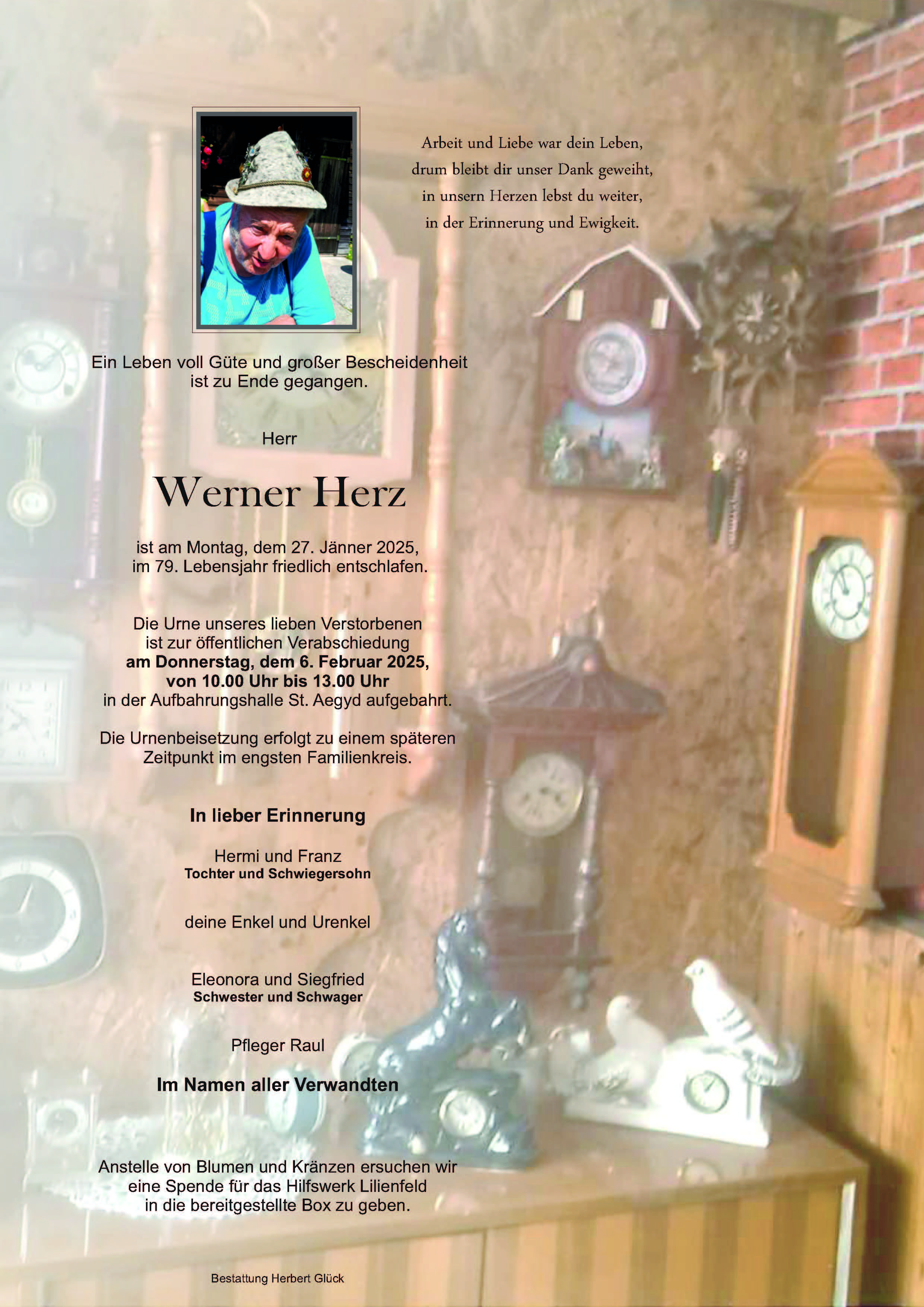 Sterbefall Werner Herz