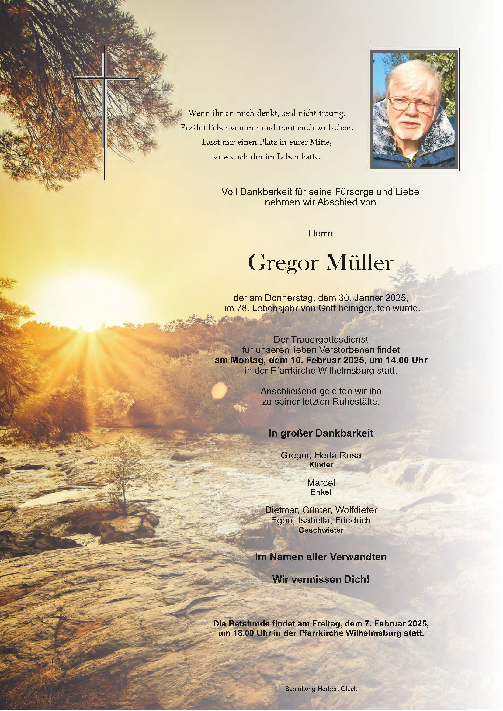 Sterbefall Gregor Müller