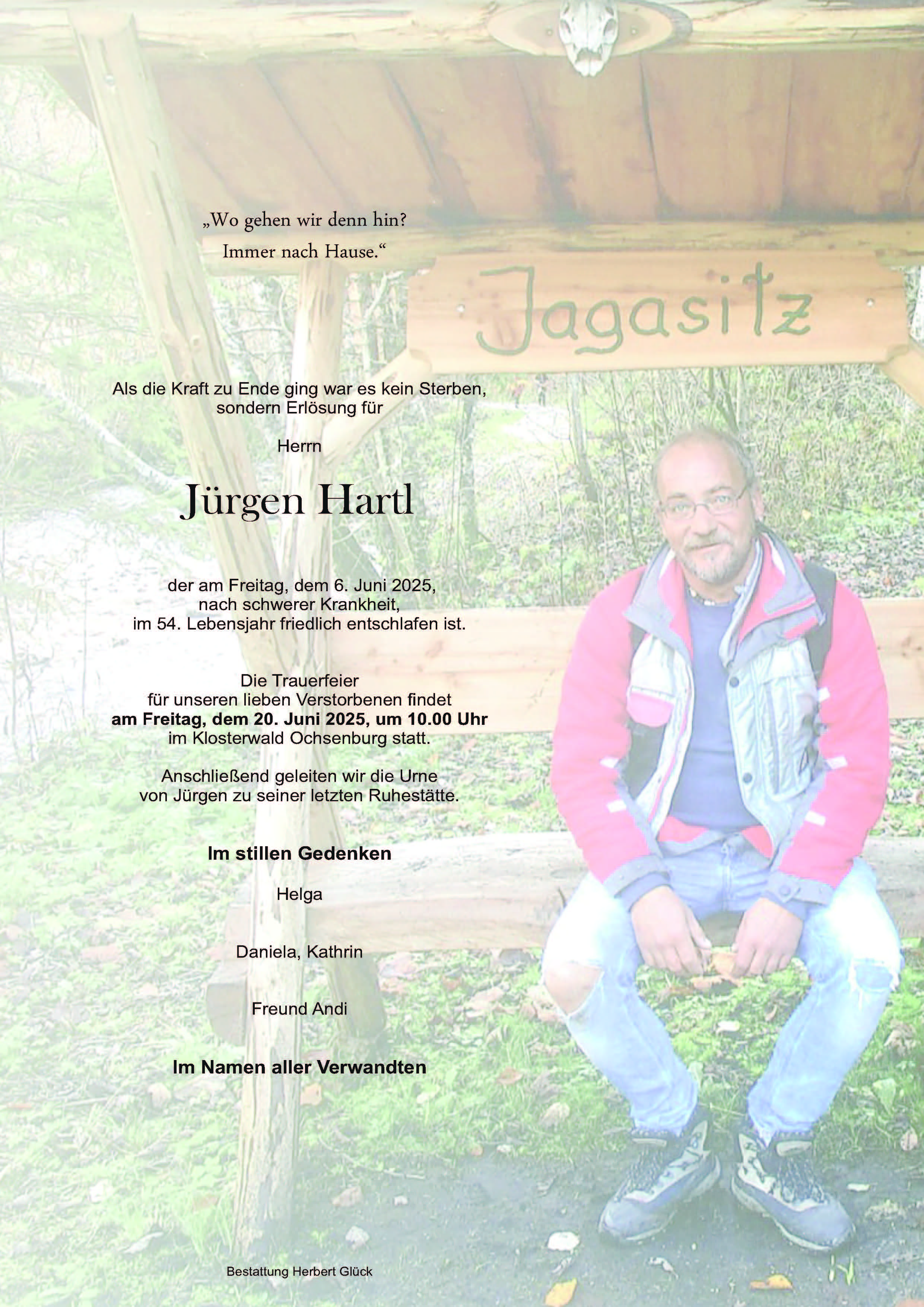 Sterbefall Jürgen Hartl