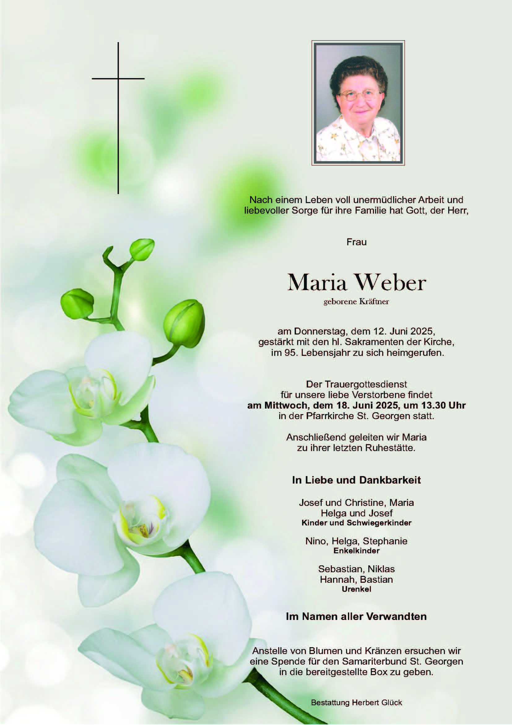 Sterbefall Maria Weber