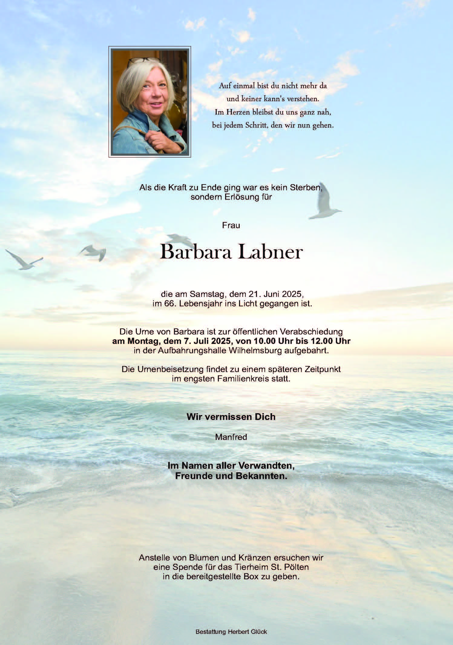 Sterbefall Barbara Labner