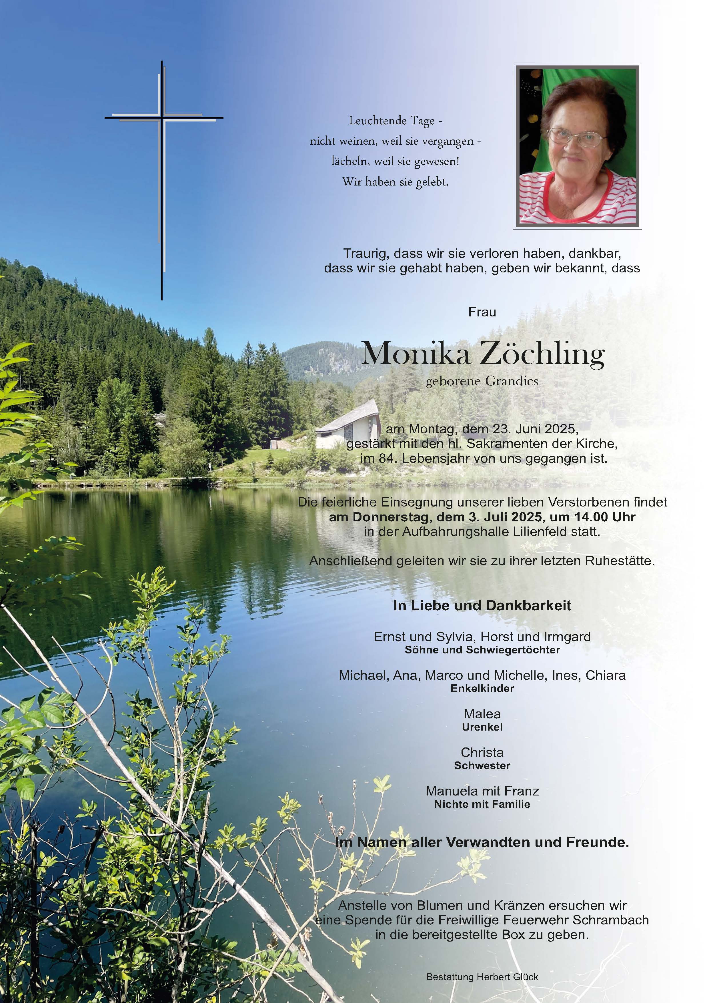 Sterbefall Monika Zöchling