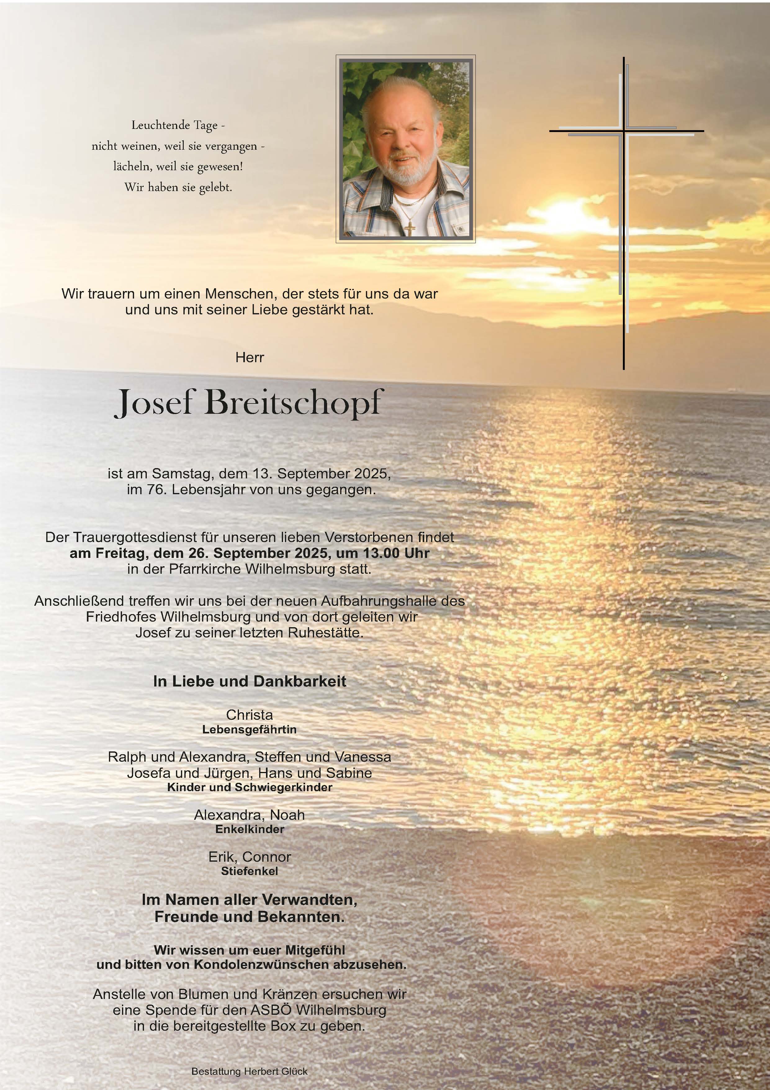 Sterbefall Josef Breitschopf