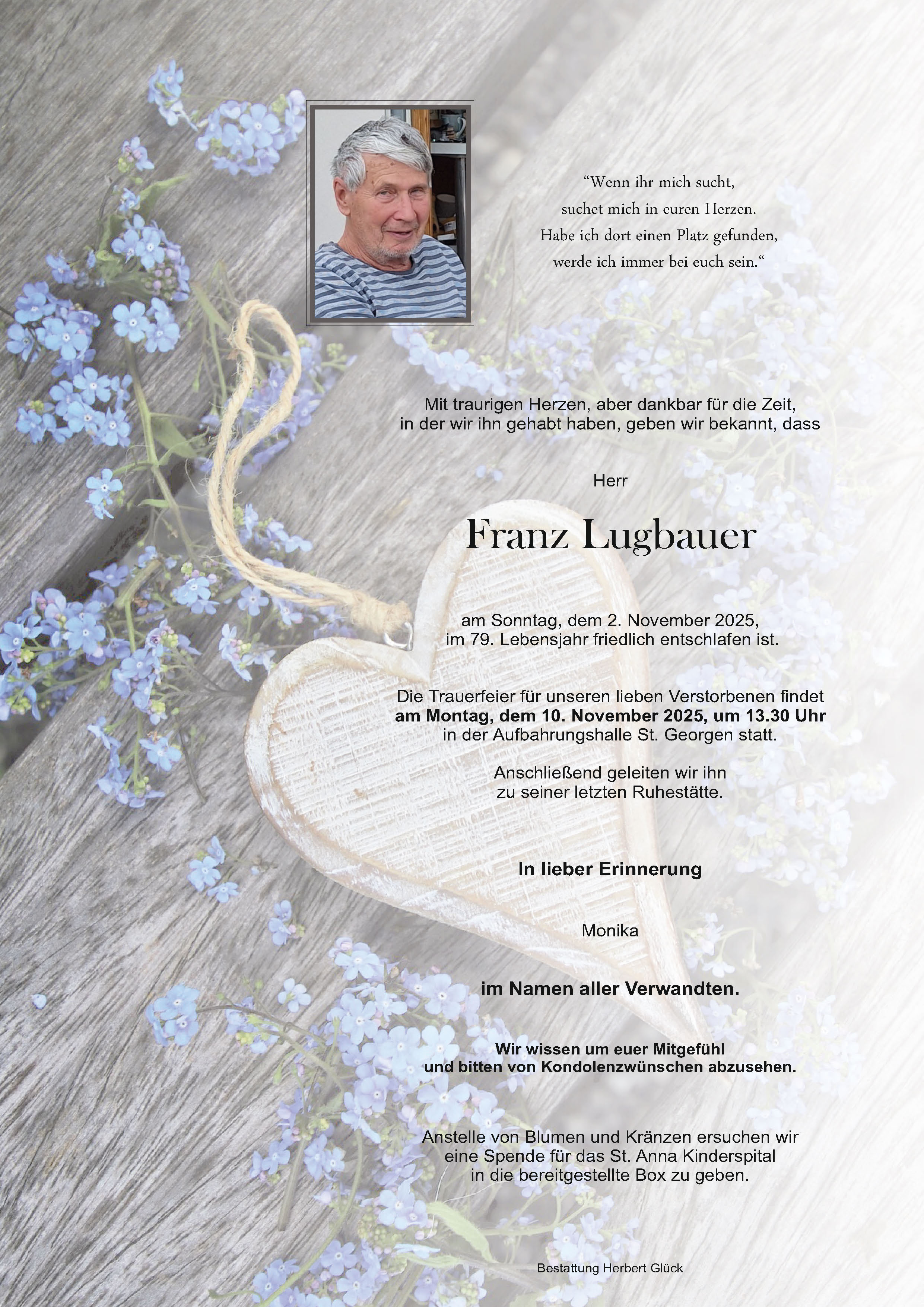 Sterbefall Franz Lugbauer