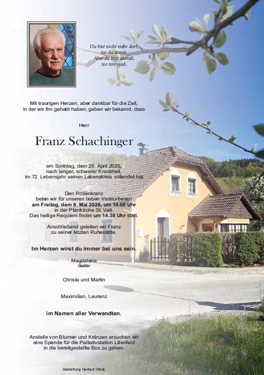 Sterbefall Franz Schachinger