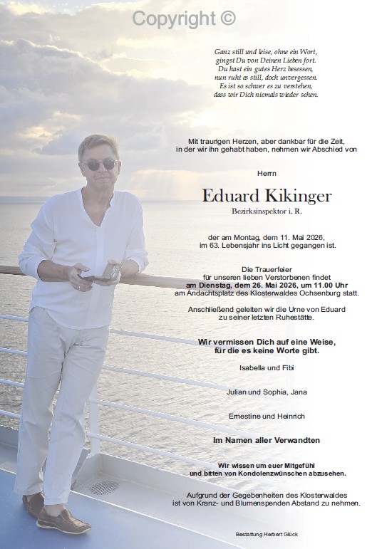 Sterbefall Eduard Kikinger