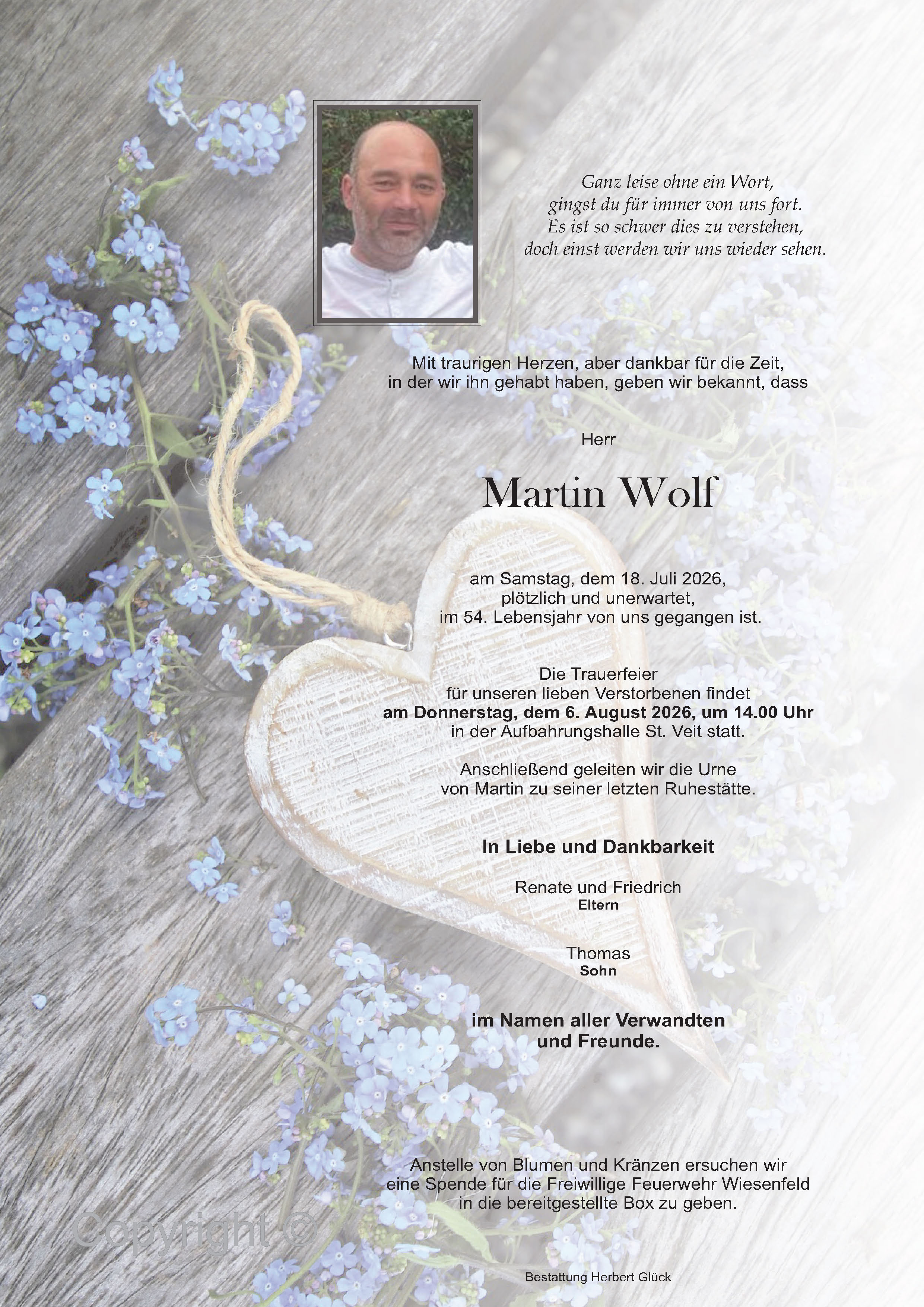 Sterbefall Martin Wolf