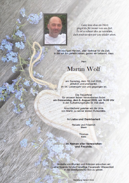 Sterbefall Martin Wolf