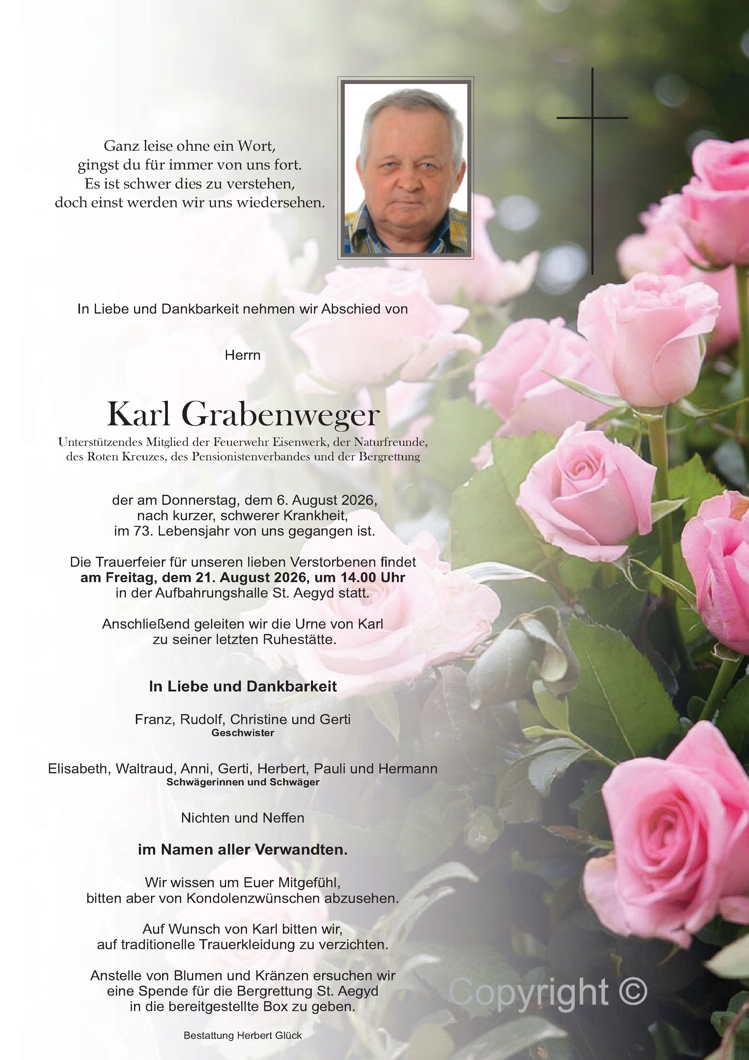 Sterbefall Karl Grabenweger