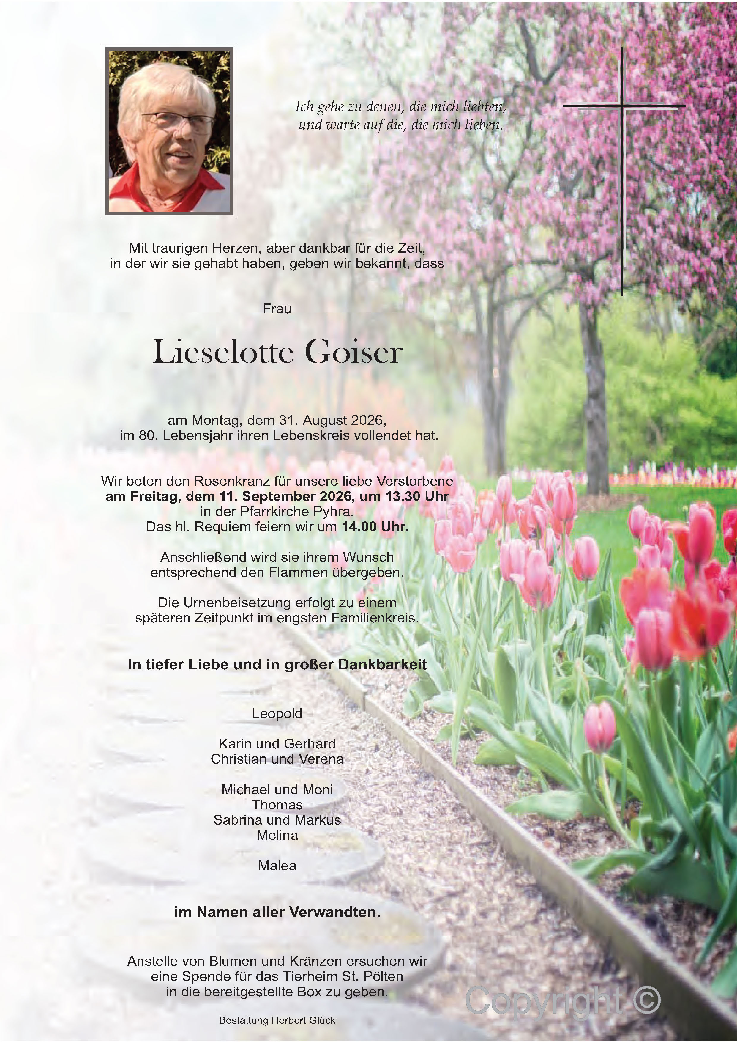 Sterbefall Lieselotte Goiser