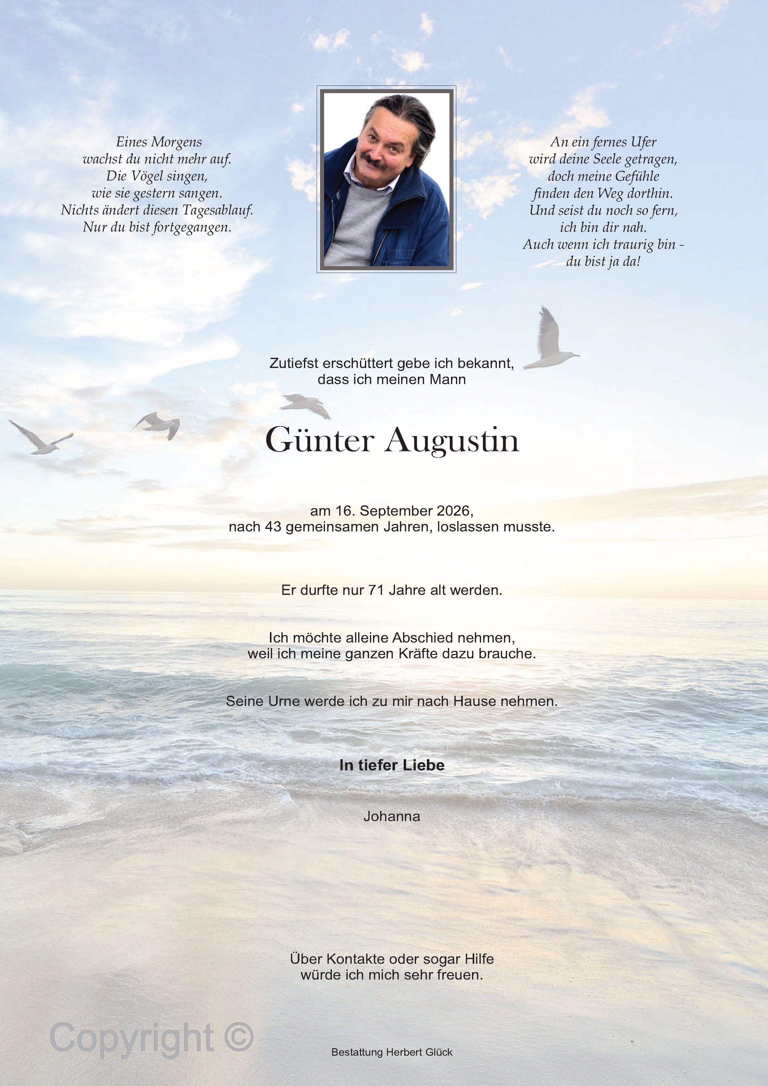 Sterbefall Günter Augustin