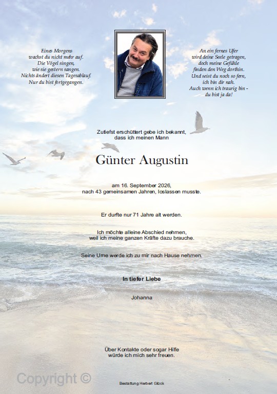 Sterbefall Günter Augustin