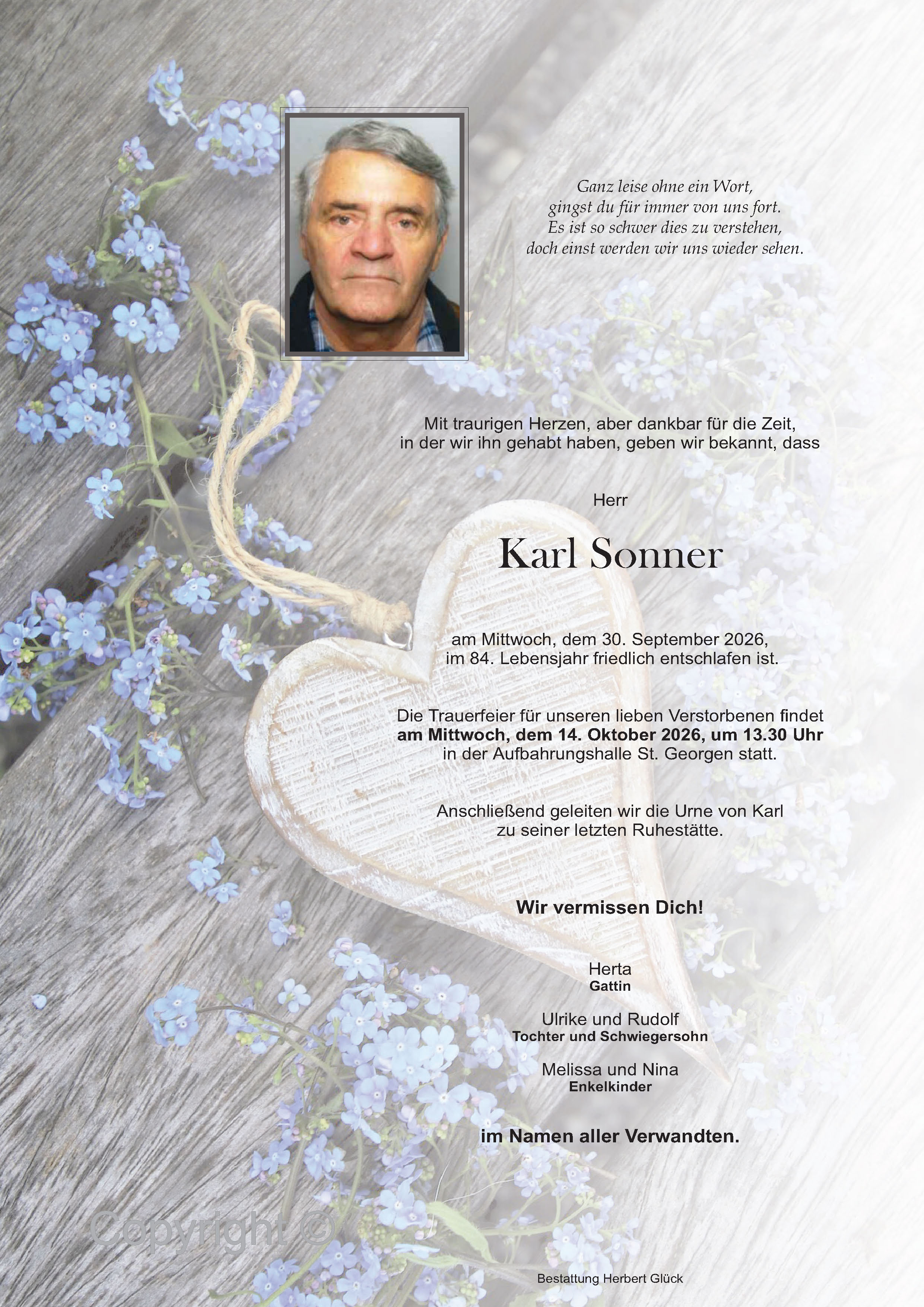 Sterbefall Karl Sonner